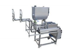 雙頭臥式榴蓮醬灌裝機、雙頭醬料拌